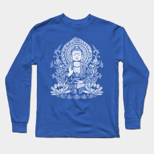 Siddhartha Gautama Buddha - White Halftone Long Sleeve T-Shirt